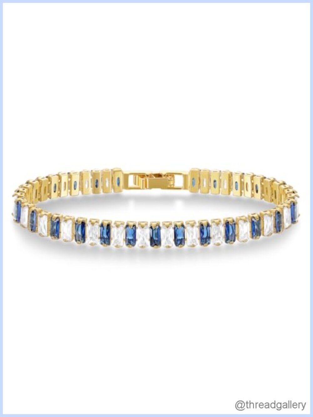 Tennis Bracelet for Women, 14K Gold Plated CZ Bracelet with Box Clasp